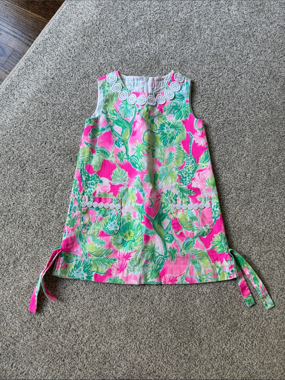 Lilly Pulitzer Pink & Green Floral Sleeveless Dress